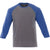 Elevate Men's New Royal Heather/Medium Heather Grey Dakota Three Quarter Tee