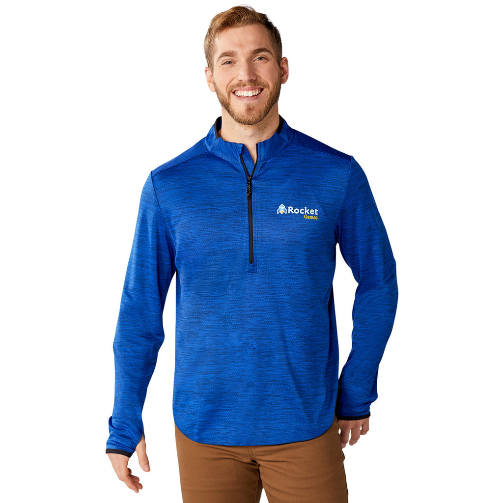 Elevate Men's New Royal Heather Mather Knit Half Zip