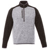 Elevate Men's Light Heather Grey/Black Smoke Heather Vorlage Half Zip Knit Jacket