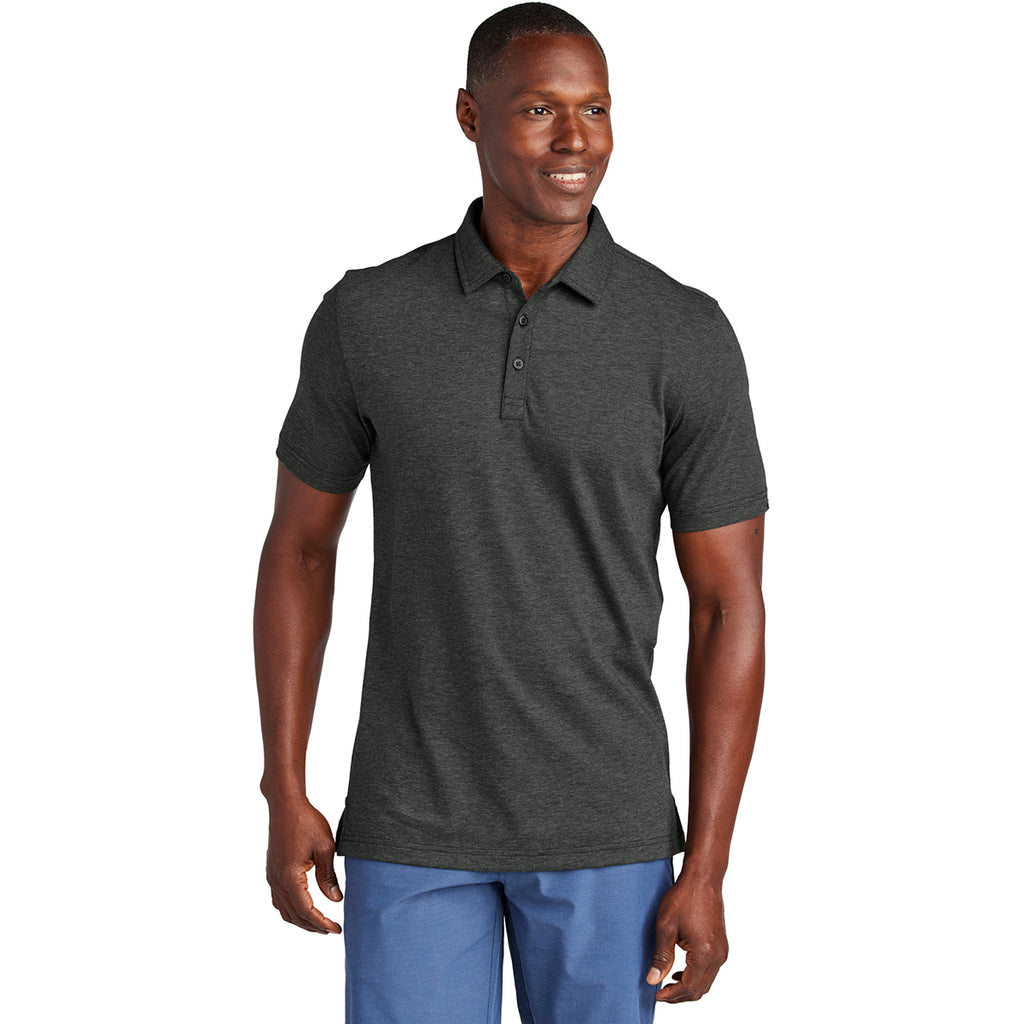 TravisMathew Men's Black Heather Sunnyvale Polo