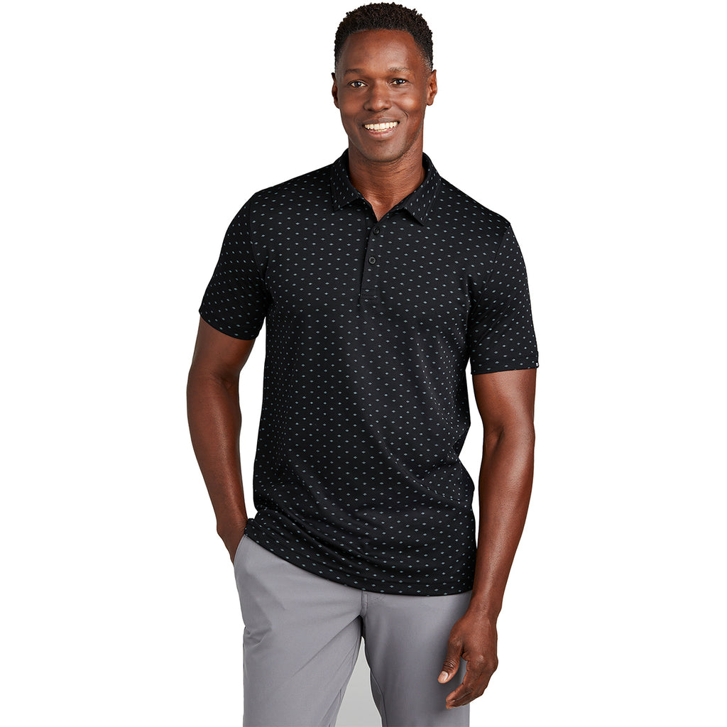 TravisMathew Men's Black/Aegean Blue Oceanside Geo Polo