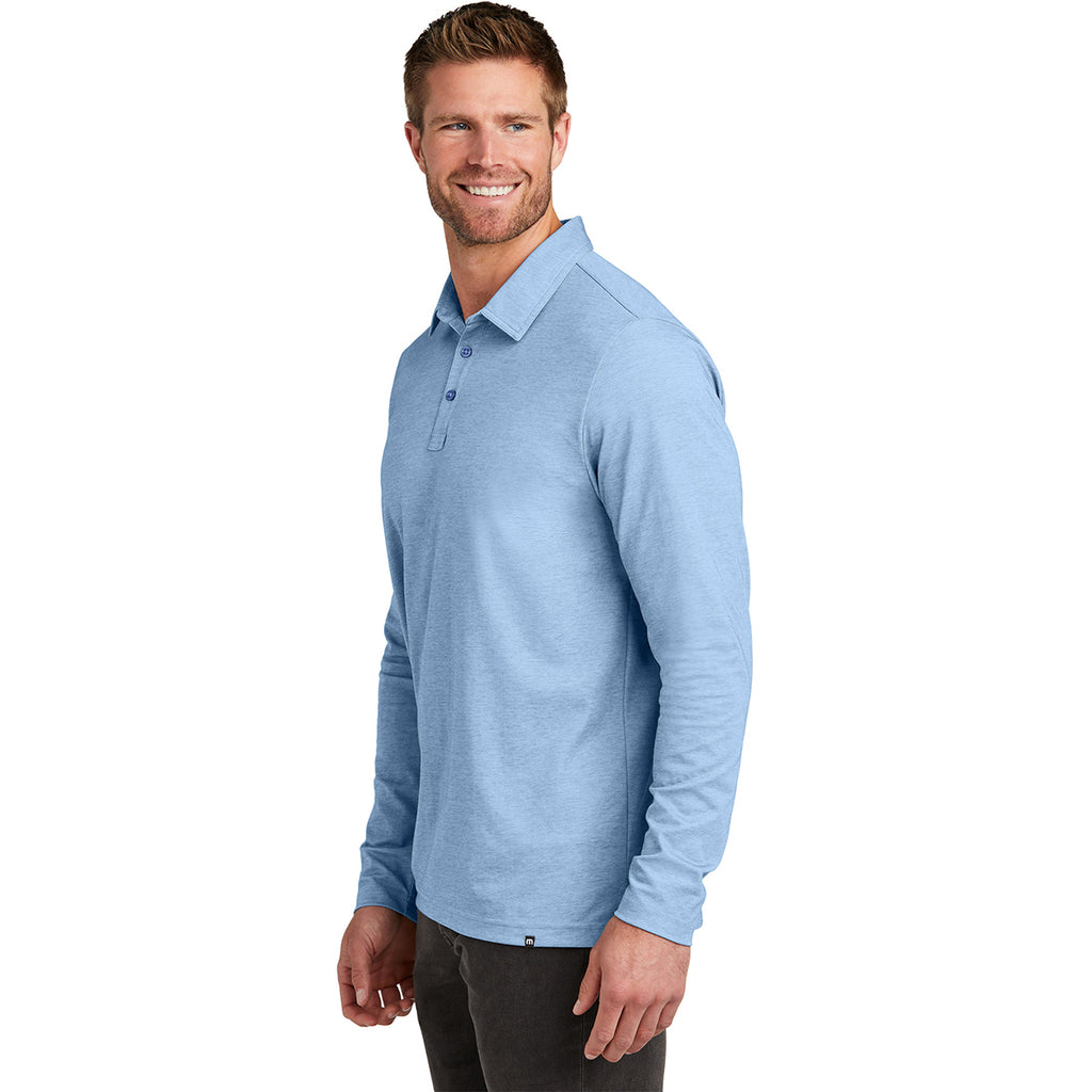 TravisMathew Men's Allure Heather Oceanside Heather Long Sleeve Polo