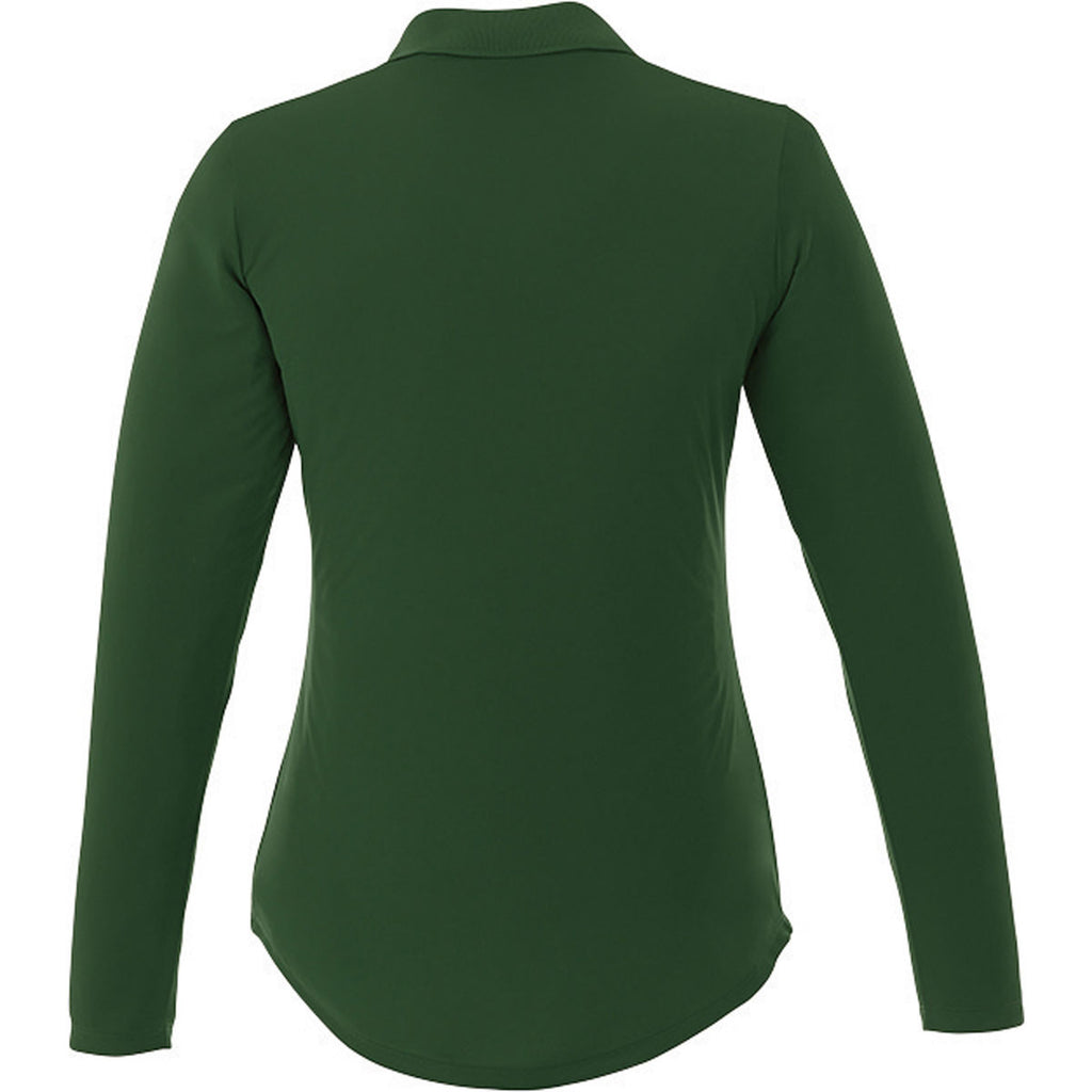 Trimark Women's Forest Green Mori Long Sleeve Polo