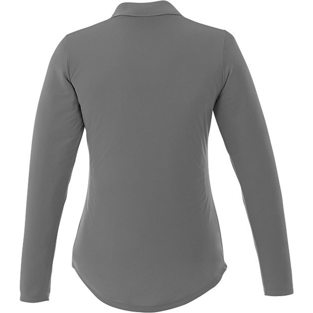 Elevate Women's Steel Grey Mori Long Sleeve Polo