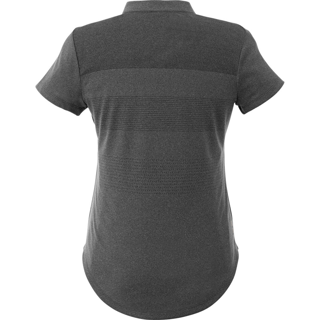 Elevate Women's Heather Dark Charcoal Antero Short Sleeve Polo