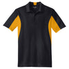 Sport-Tek Men's Black/ Gold Tall Side Blocked Micropique Sport-Wick Polo