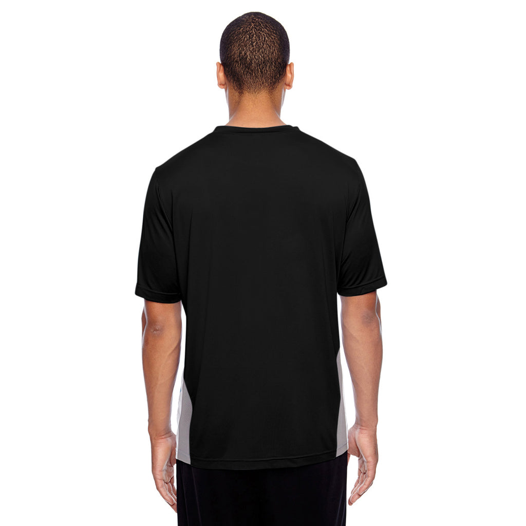 Team 365 Men's Black Short-Sleeve Athletic V-Neck Tournament Jersey