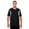 Team 365 Men's Black Short-Sleeve Athletic V-Neck Tournament Jersey