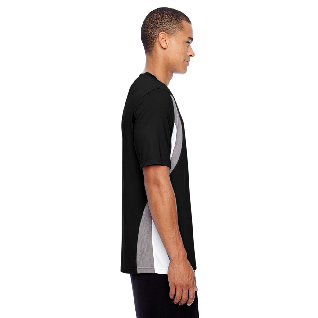 Team 365 Men's Black Short-Sleeve Athletic V-Neck Tournament Jersey