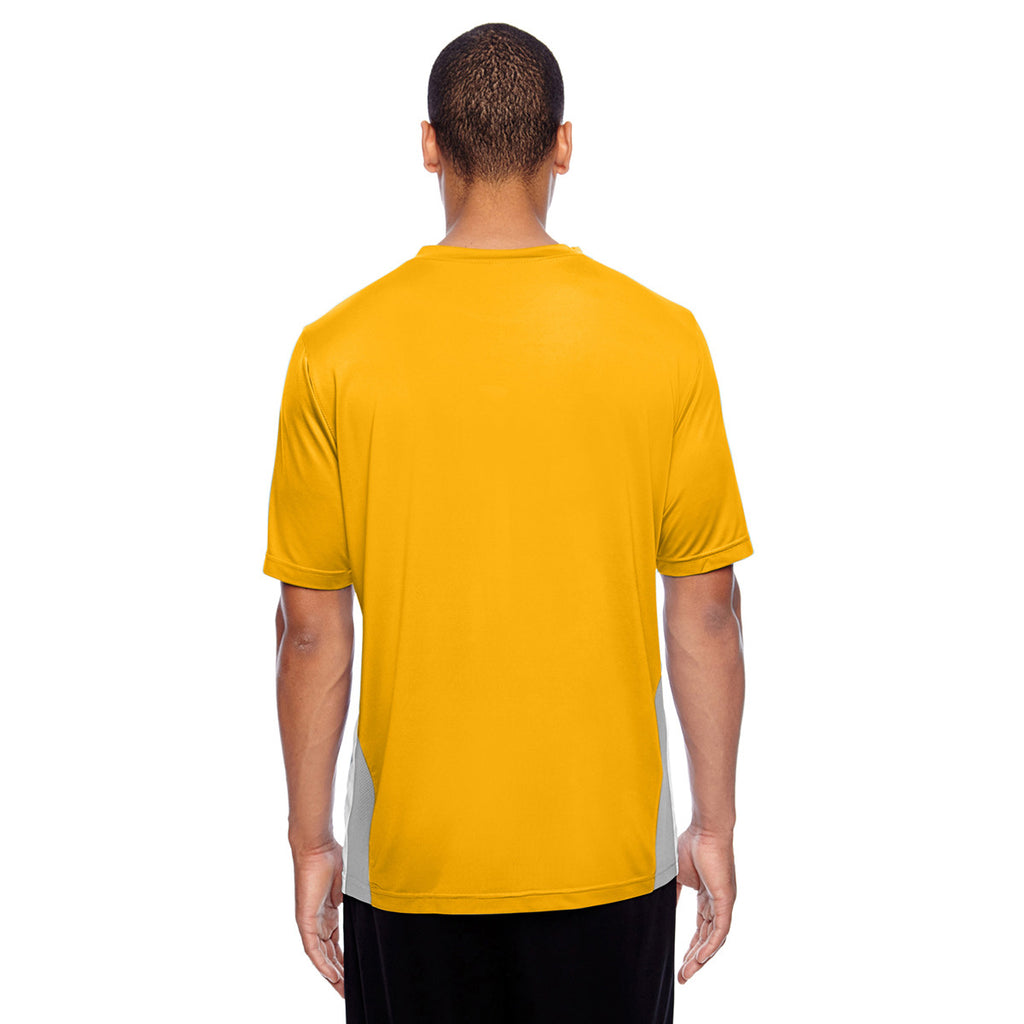 Team 365 Men's Sport Athletic Gold Short-Sleeve Athletic V-Neck Tournament Jersey