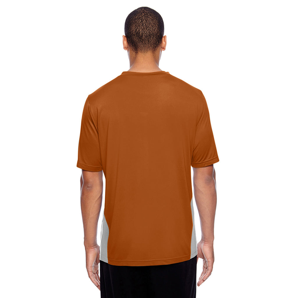 Team 365 Men's Sport Burnt Orange Short-Sleeve Athletic V-Neck Tournament Jersey