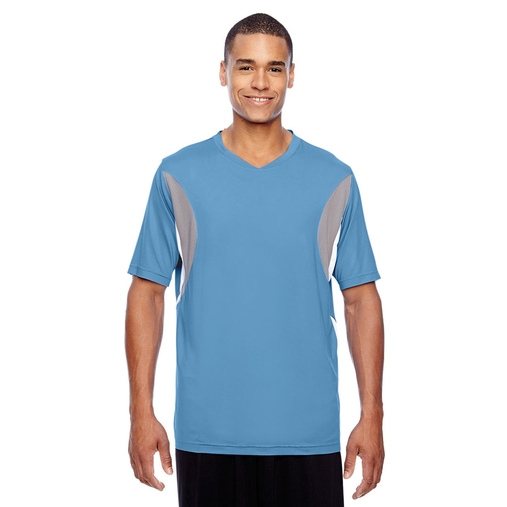 Team 365 Men's Sport Light Blue Short-Sleeve Athletic V-Neck Tournament Jersey