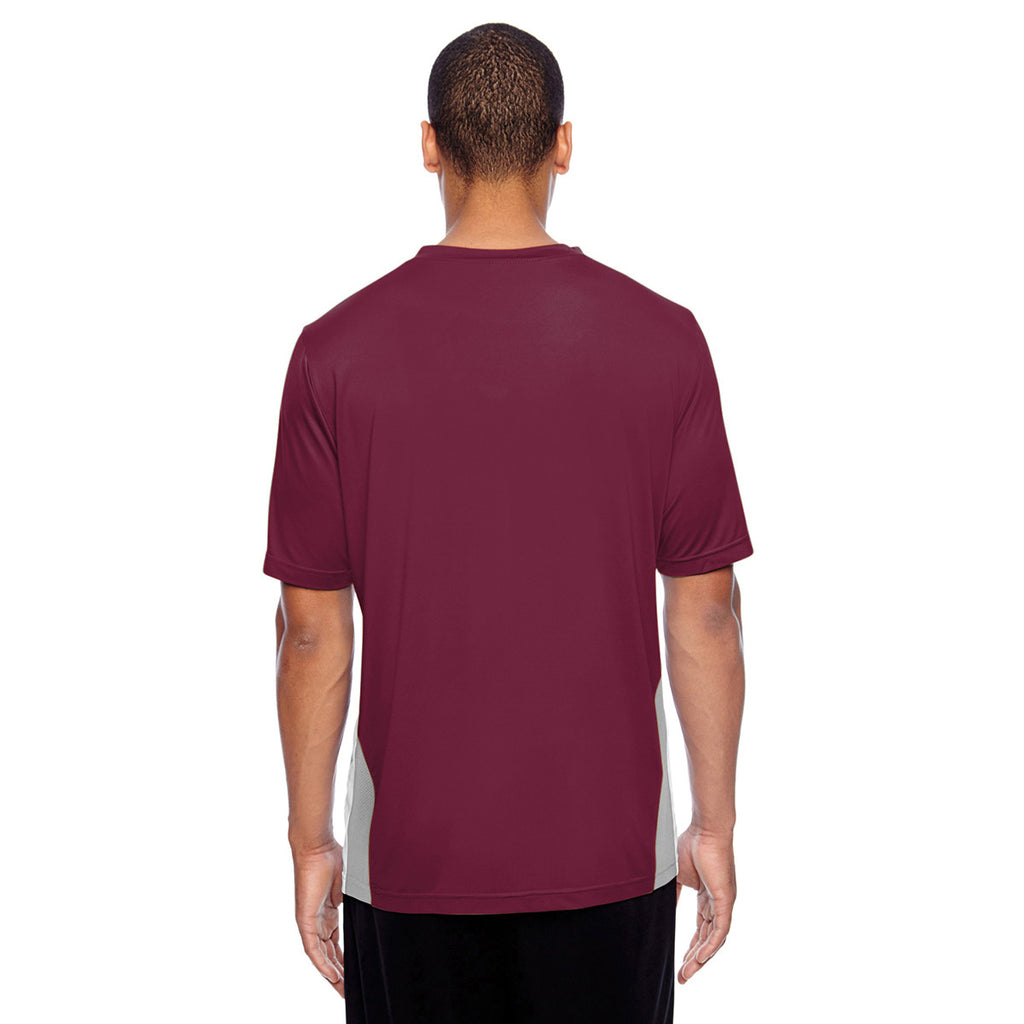 Team 365 Men's Sport Maroon Short-Sleeve Athletic V-Neck Tournament Jersey