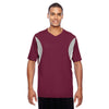 Team 365 Men's Sport Maroon Short-Sleeve Athletic V-Neck Tournament Jersey