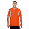 Team 365 Men's Sport Orange Short-Sleeve Athletic V-Neck Tournament Jersey