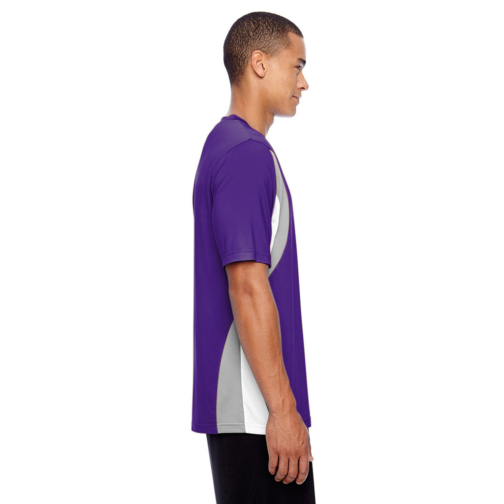 Team 365 Men's Sport Purple Short-Sleeve Athletic V-Neck Tournament Jersey