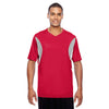 Team 365 Men's Sport Red Short-Sleeve Athletic V-Neck Tournament Jersey