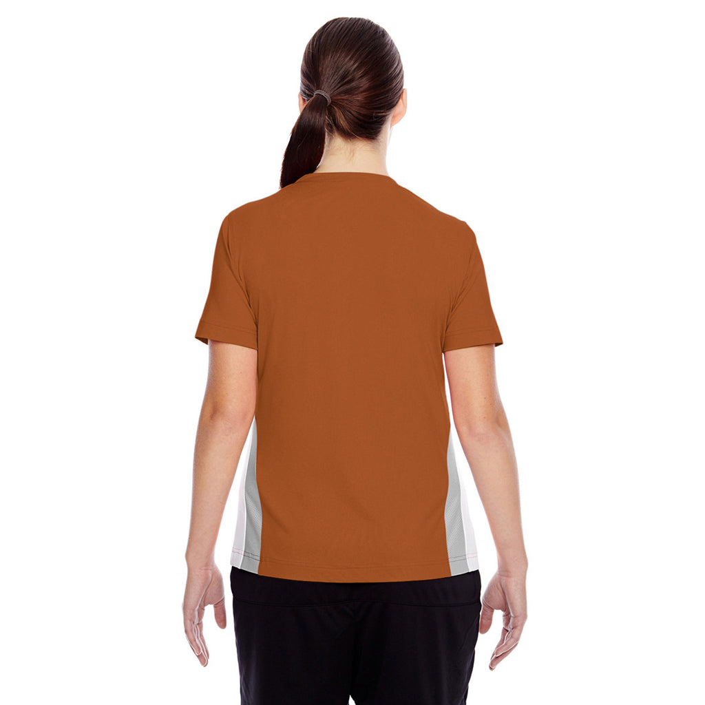 Team 365 Women's Sport Burnt orange Short-Sleeve Athletic V-Neck Tournament Jersey