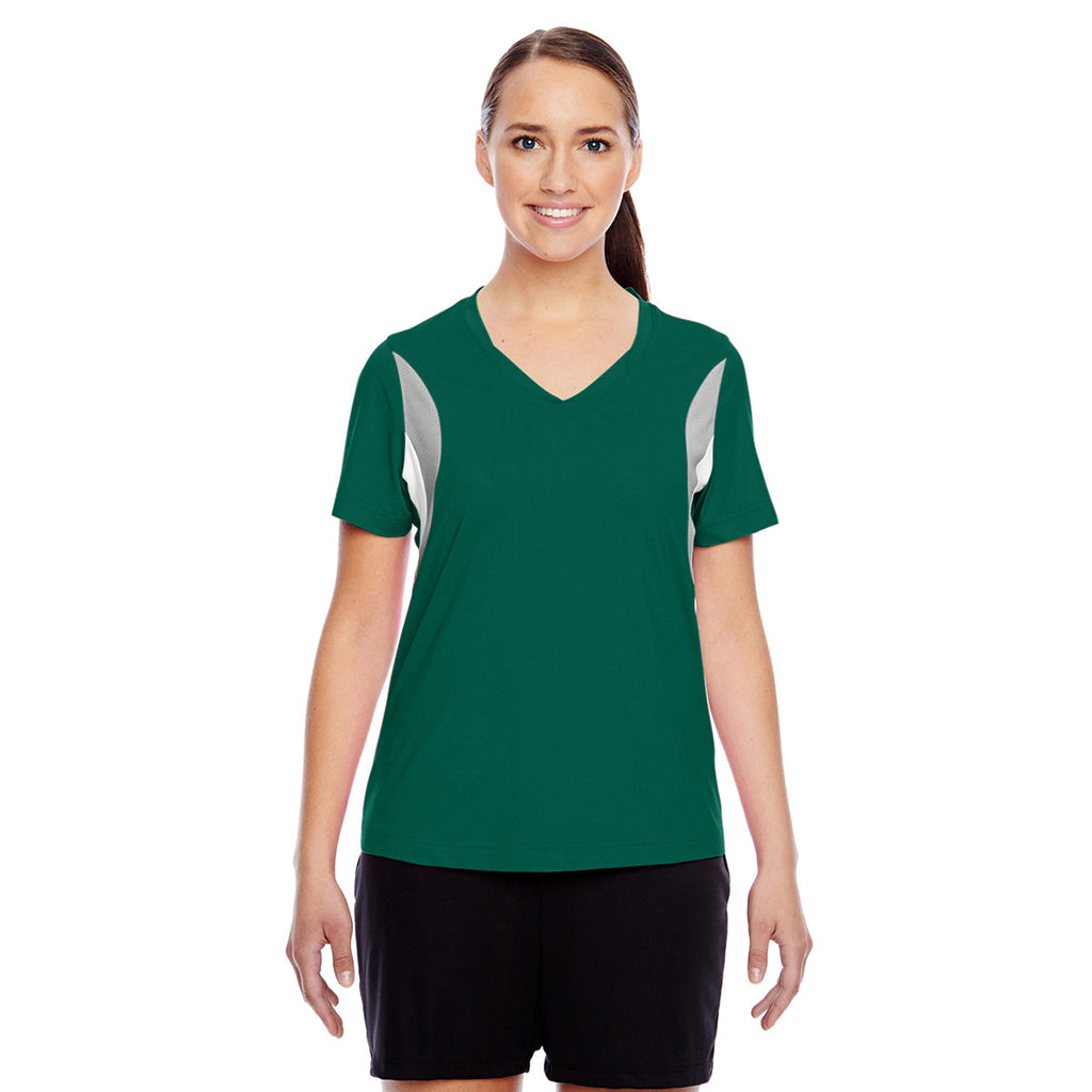 Team 365 Women's Sport Forest Short-Sleeve Athletic V-Neck Tournament Jersey