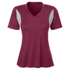 Team 365 Women's Sport Maroon Short-Sleeve Athletic V-Neck Tournament Jersey