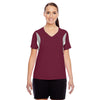 Team 365 Women's Sport Maroon Short-Sleeve Athletic V-Neck Tournament Jersey