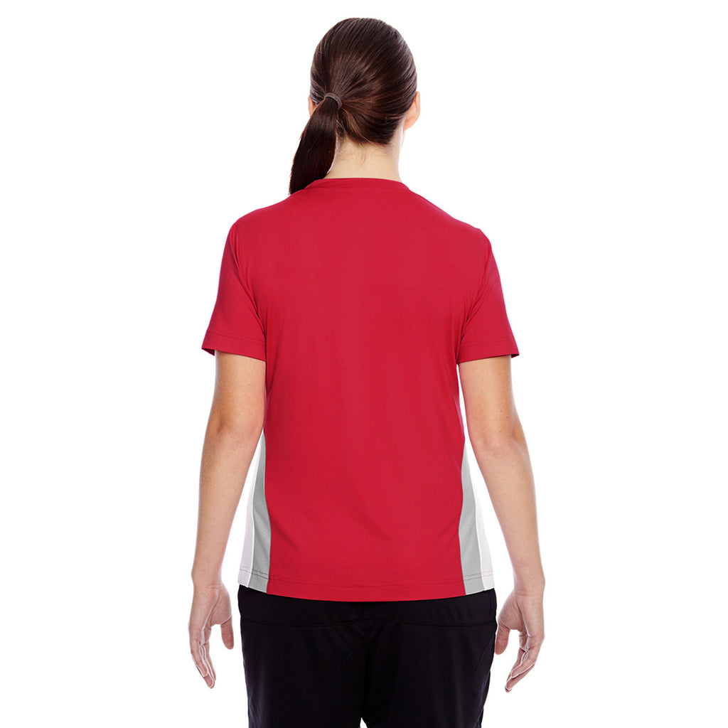 Team 365 Women's Sport Red Short-Sleeve Athletic V-Neck Tournament Jersey