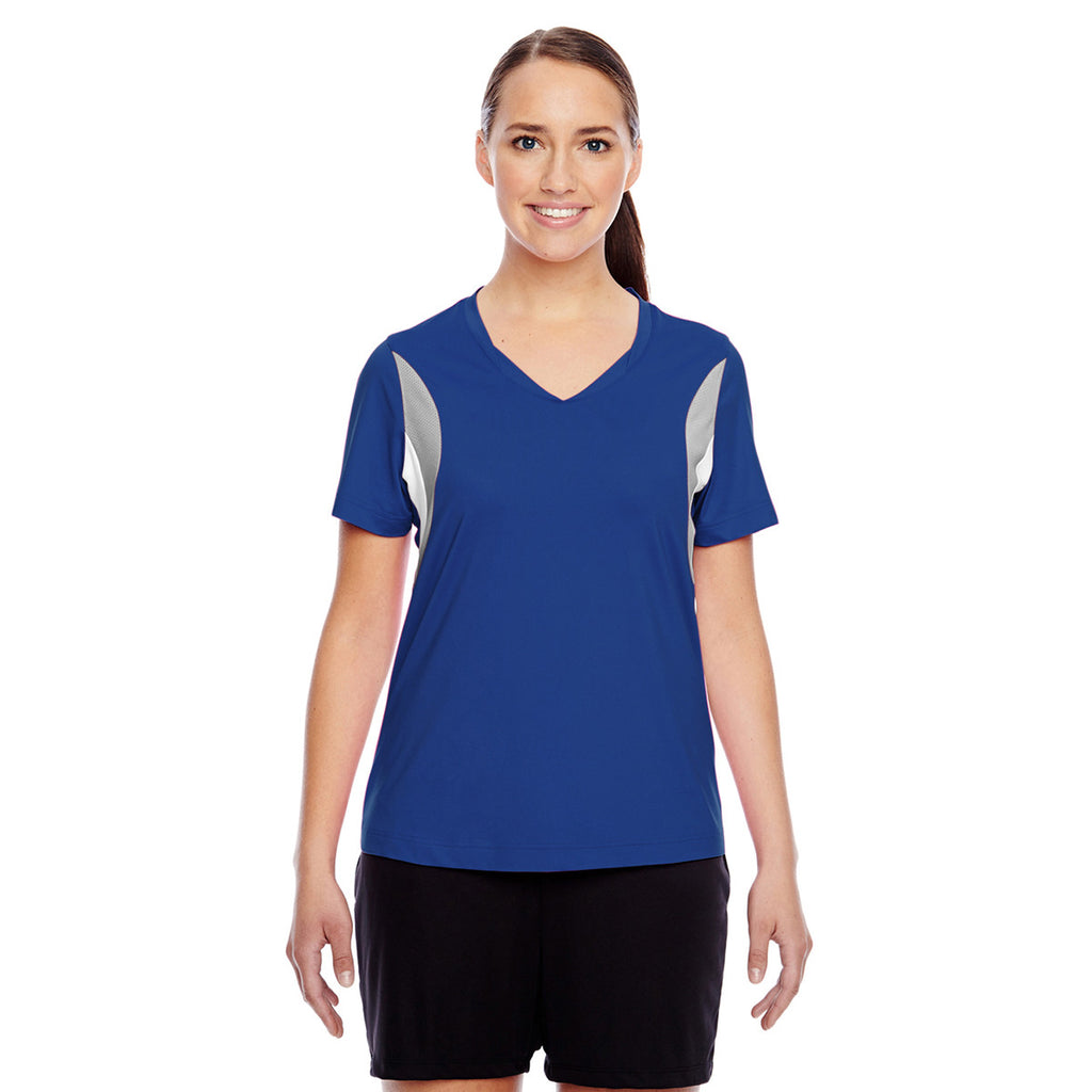 Team 365 Women's Sport Royal Short-Sleeve Athletic V-Neck Tournament Jersey