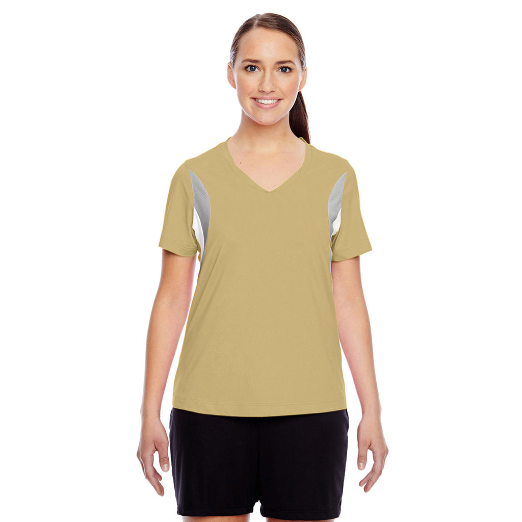 Team 365 Women's Sport Vegas Gold Short-Sleeve Athletic V-Neck Tournament Jersey