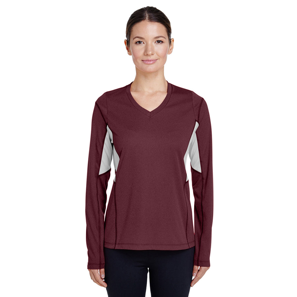 Team 365 Women's Sport Maroon Heather Excel Performance Warm-up