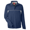 Team 365 Men's Sport Dark Navy Heather Excel Melange Interlock Performance Quarter-zip Top