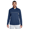 Team 365 Men's Sport Dark Navy Heather Excel Melange Interlock Performance Quarter-zip Top