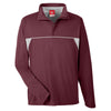 Team 365 Men's Sport Maroon Heather Excel Melange Interlock Performance Quarter-zip Top