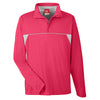 Team 365 Men's Sport Red Heather Excel Melange Interlock Performance Quarter-zip Top