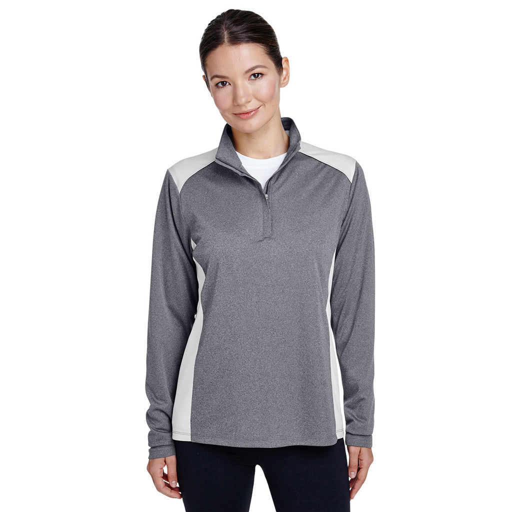 Team 365 Women's Athletic Heather Excel Melange Interlock Performance Warm-up