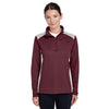 Team 365 Women's Sport Maroon Heather Excel Melange Interlock Performance Warm-up