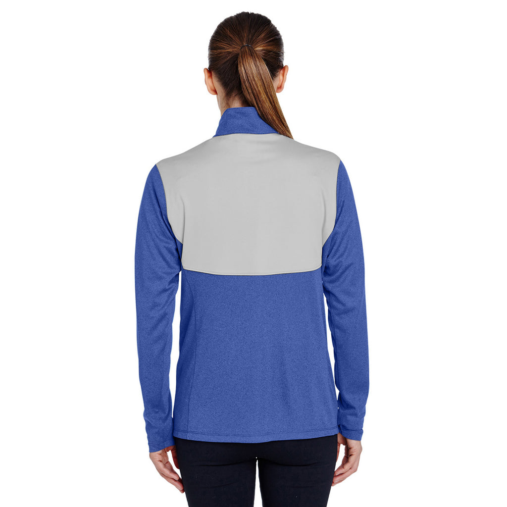 Team 365 Women's Sport Royal Heather Excel Melange Interlock Performance Warm-up