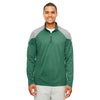 Team 365 Men's Sport Dark Green/Sport Graphite Command Colorblock Snag-Protection Quarter-Zip