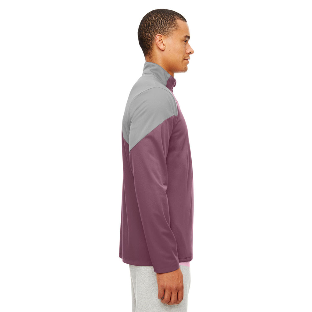 Team 365 Men's Sport Dark Maroon/Sport Graphite Command Colorblock Snag-Protection Quarter-Zip