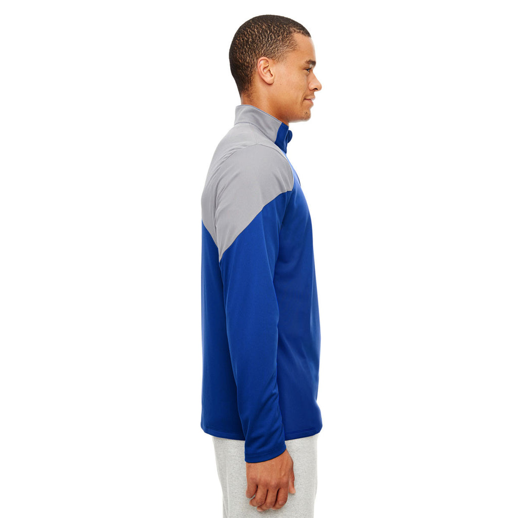 Team 365 Men's Sport Royal/Sport Graphite Command Colorblock Snag-Protection Quarter-Zip