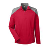 Team 365 Men's Sport Scarlet Red/Sport Graphite Command Colorblock Snag-Protection Quarter-Zip