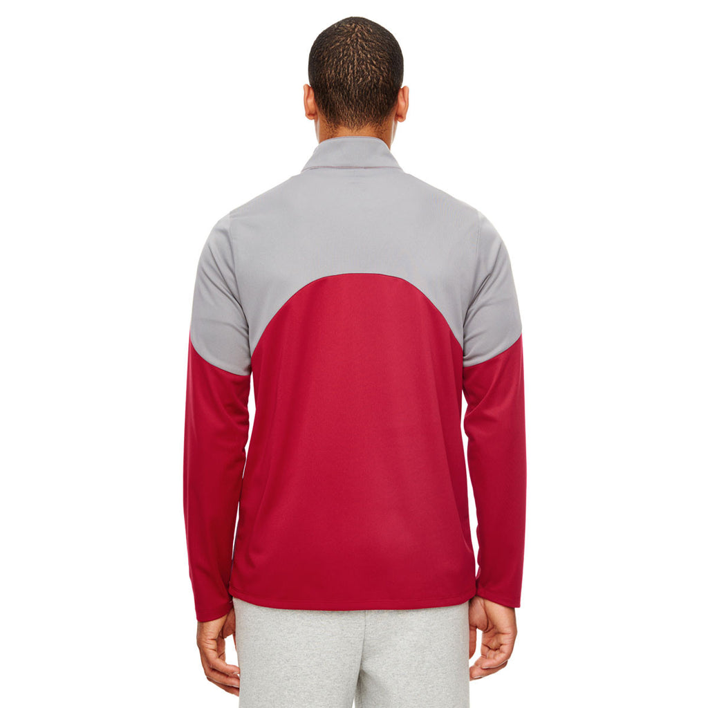 Team 365 Men's Sport Scarlet Red/Sport Graphite Command Colorblock Snag-Protection Quarter-Zip