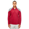 Team 365 Men's Sport Scarlet Red/Sport Graphite Command Colorblock Snag-Protection Quarter-Zip