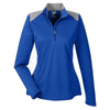 Team 365 Women's Sport Royal/Sport Graphite Command Colorblock Snag-Protection Quarter-Zip