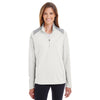 Team 365 Women's Sport Silver/Sport Graphite Command Colorblock Snag-Protection Quarter-Zip