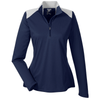 Team 365 Women's Sport Dark Navy/Sport Graphite Command Colorblock Snag-Protection Quarter-Zip