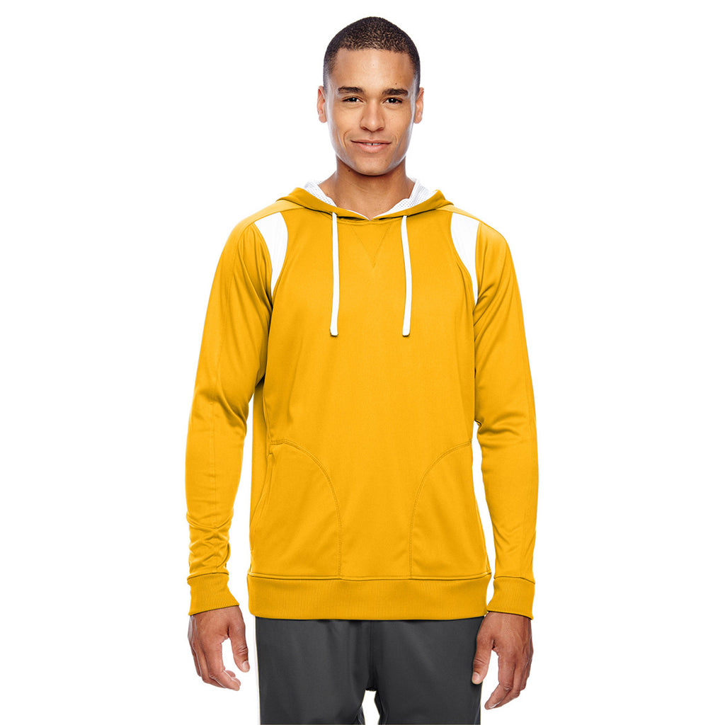 Team 365 Men's Sport Athletic Gold/White Elite Performance Hoodie