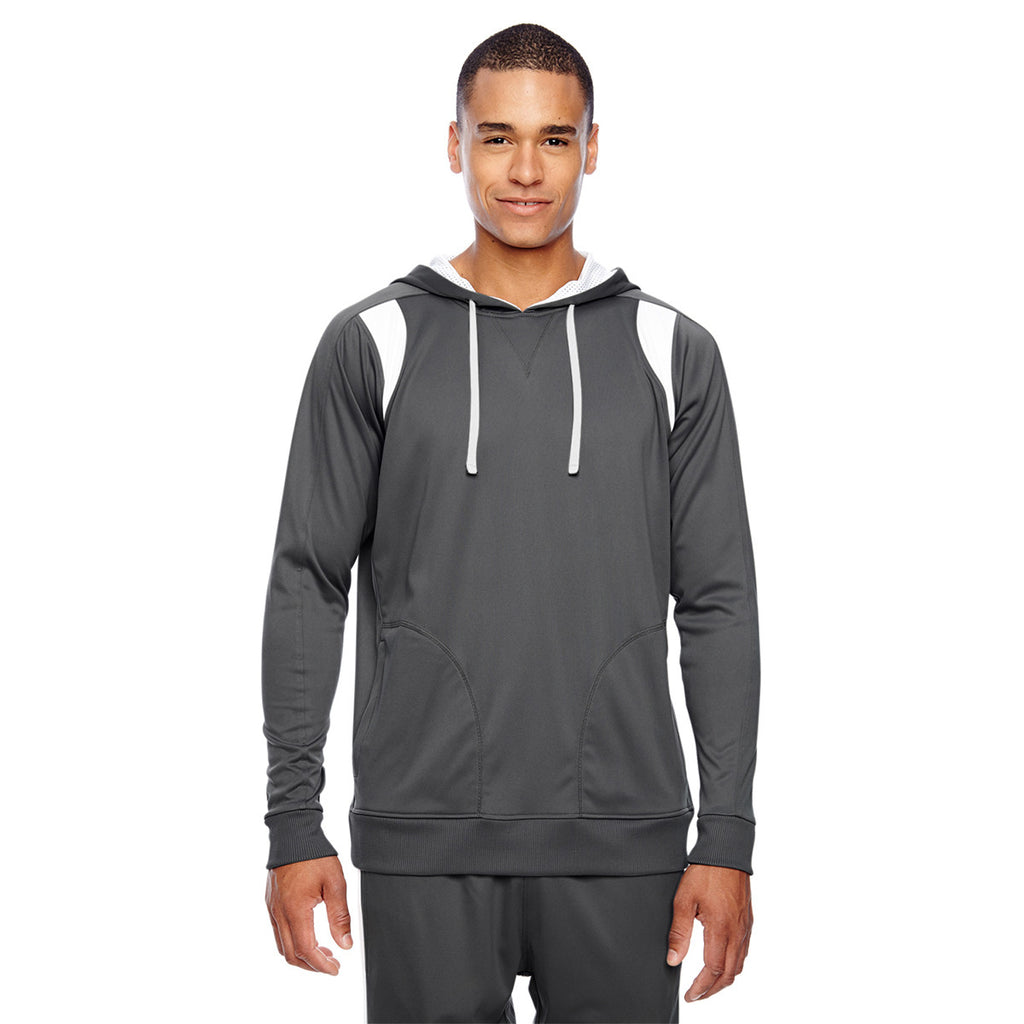 Team 365 Men's Sport Graphite/White Elite Performance Hoodie