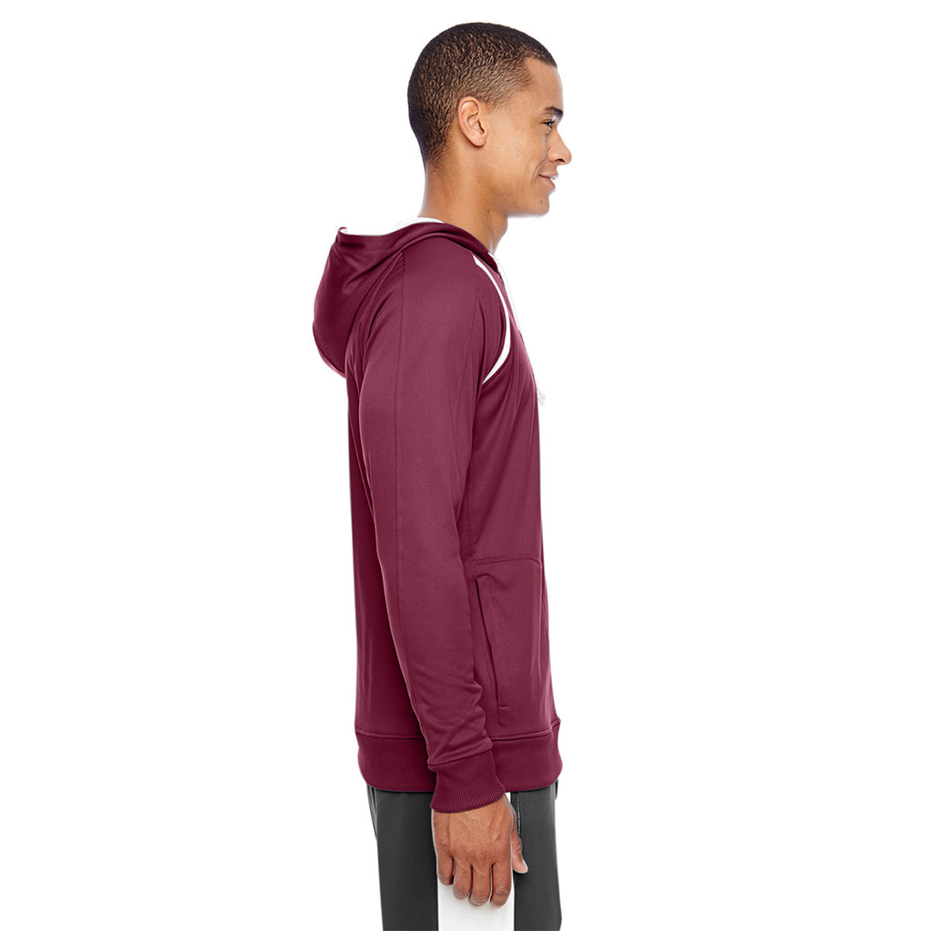 Team 365 Men's Sport Maroon/White Elite Performance Hoodie