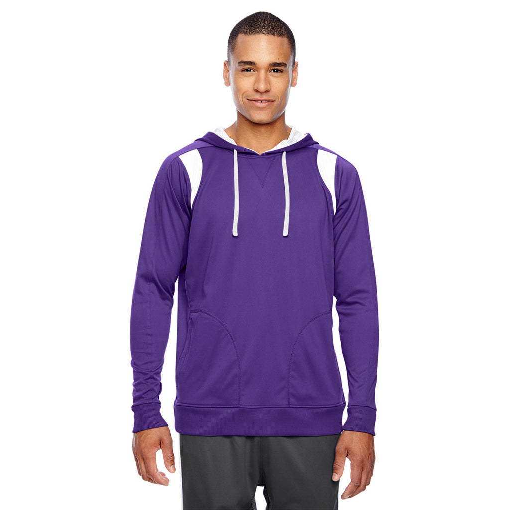 Team 365 Men's Sport Purple/White Elite Performance Hoodie