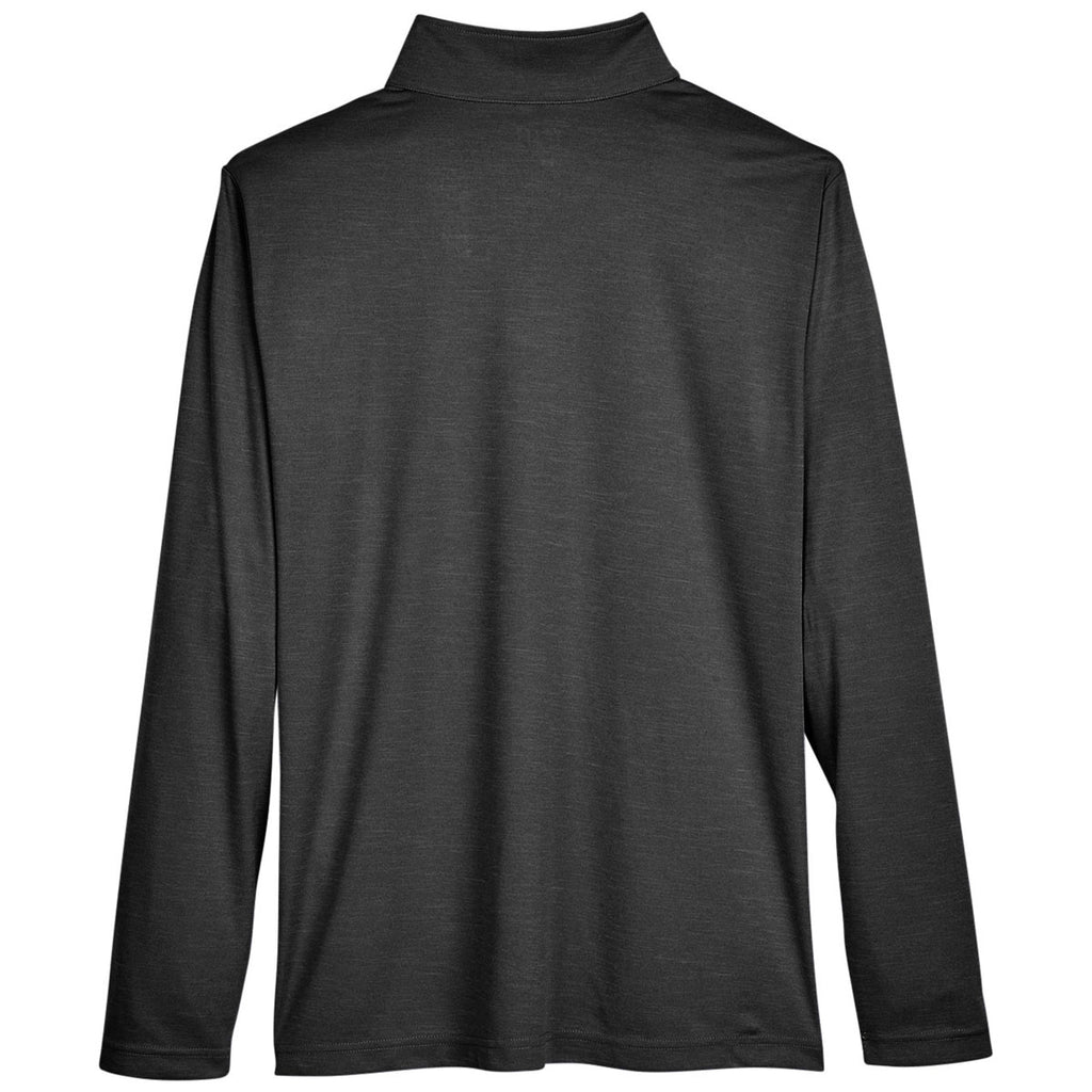 Team 365 Men's Black Heather Zone Sonic Heather Performance Quarter-Zip